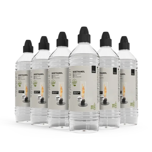 Bioethanol Gel-Brennstoff 1l Flasche | 6er-Pack