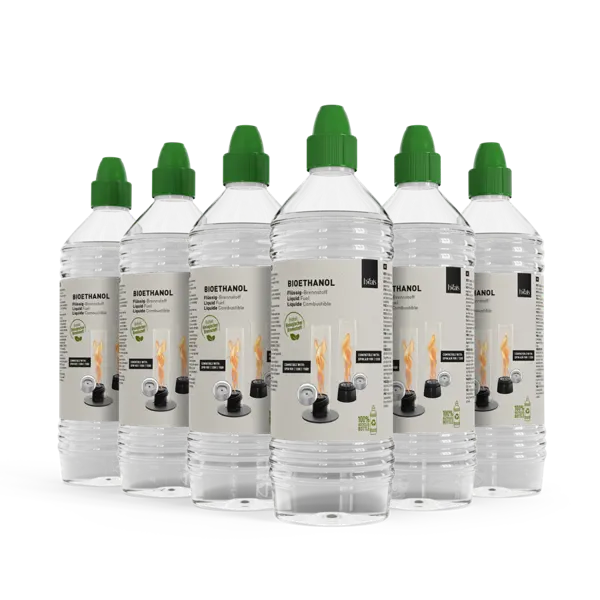 [00525] Bioethanol Flüssig-Brennstoff 1l Flasche | 6er-Pack
