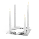 SQUARE CANDLE Kerzenhalter-Set silber
