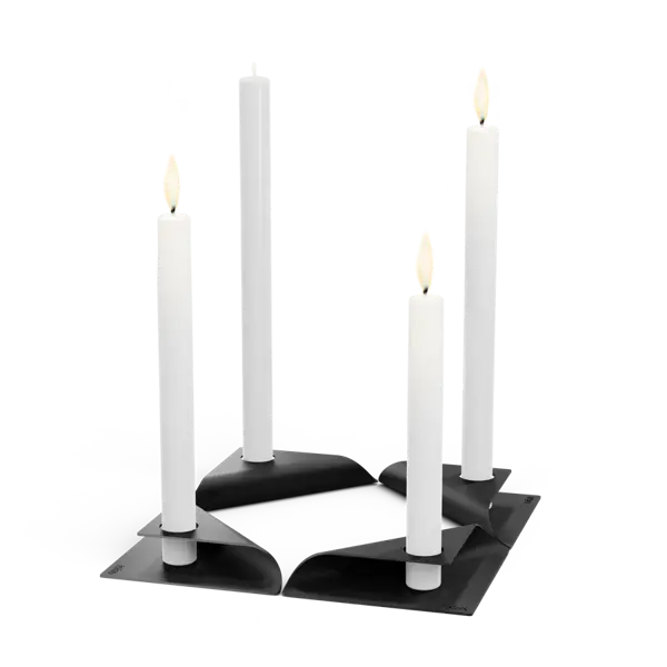 [00369] SQUARE CANDLE Kerzenhalter-Set schwarz