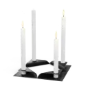 SQUARE CANDLE Kerzenhalter-Set schwarz