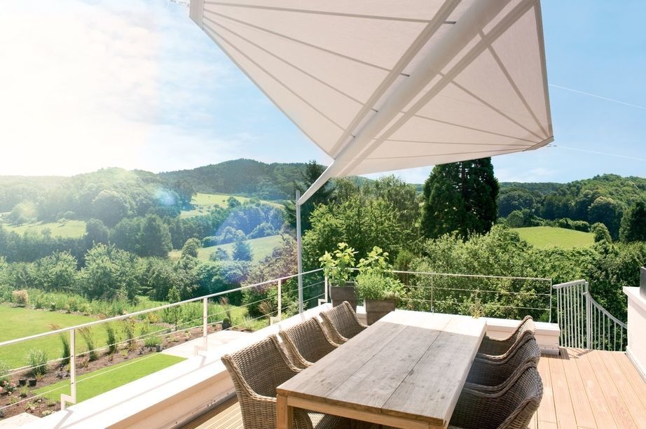Gesteuertes Sonnensegel Balkon elektrisches Sonnensegel